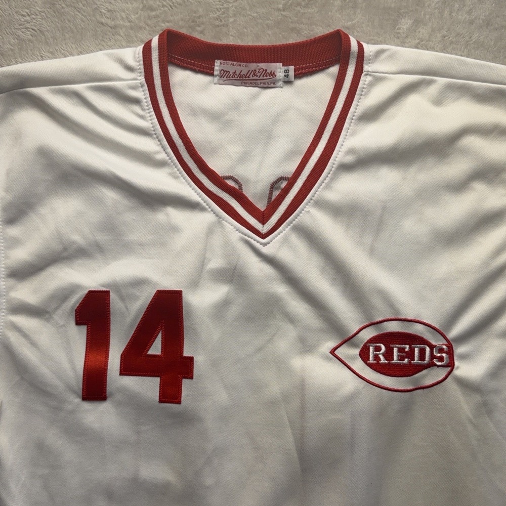Cincinnati Reds Pete Rose #14 1976 Vintage Style MLB Baseball Jersey Mens 48 - Picture 2 of 16